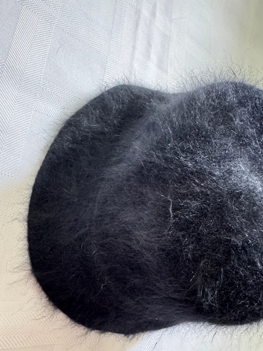 Women's Black Angora-Blend Bucket Hat